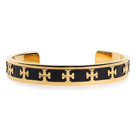 Tory Burch Jewelry - NWOT Authentic Luxury Minimalist Tory Burch Enamel Raised Logo Cuff